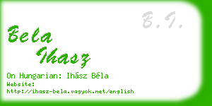 bela ihasz business card